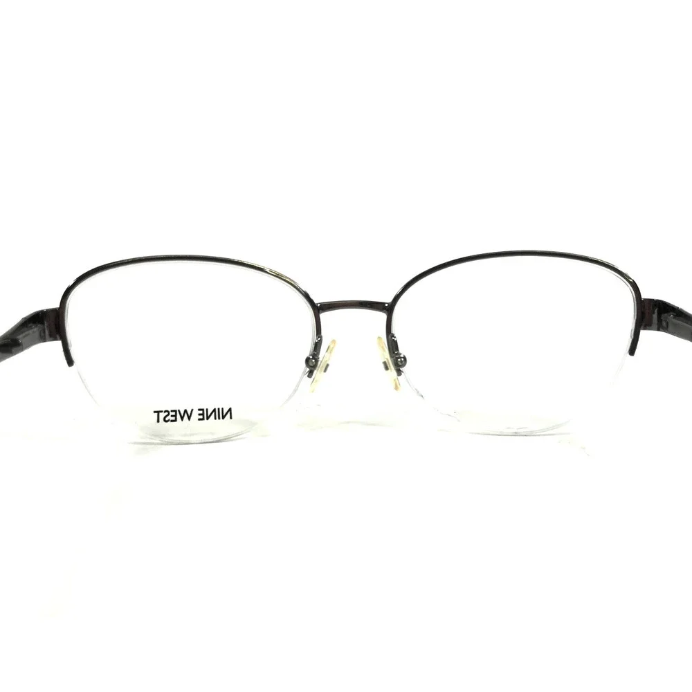 Nine West Eyeglasses Frames NW106 035 Gunmetal Gray Oval Half Rim 52-17-135